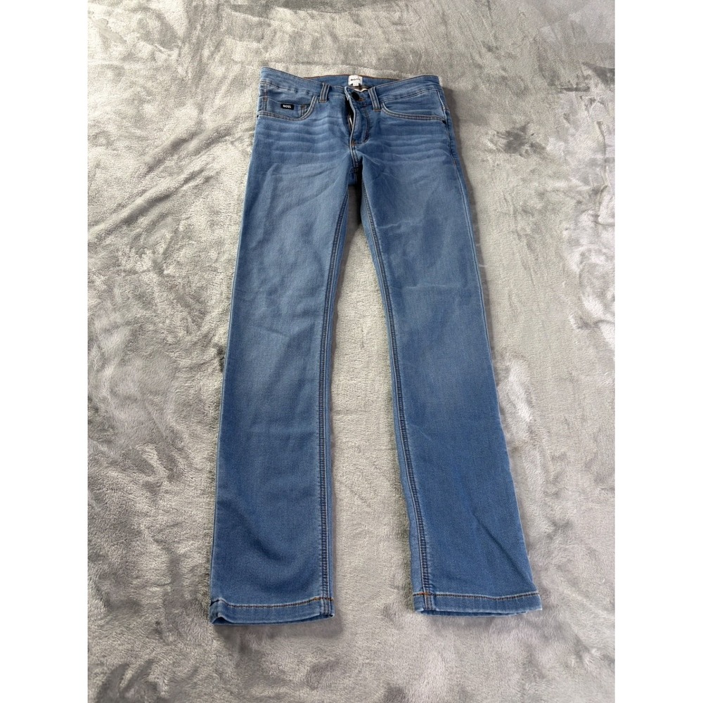 Hugo Boss Boys Size 12 Jeans Size Blue Stretch Denim Straight Leg Pants